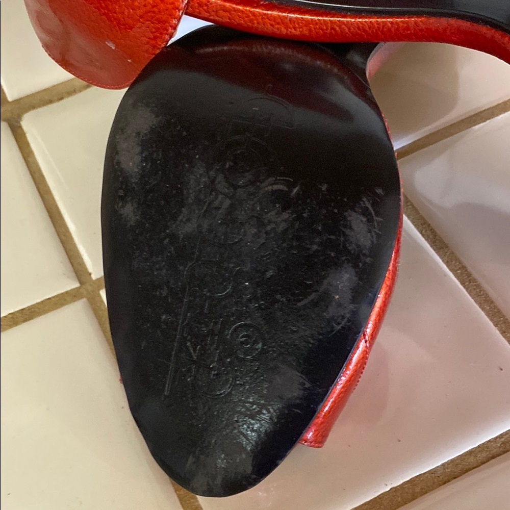 Elegant Red Peep-Toe Heels - Picture 8 of 9